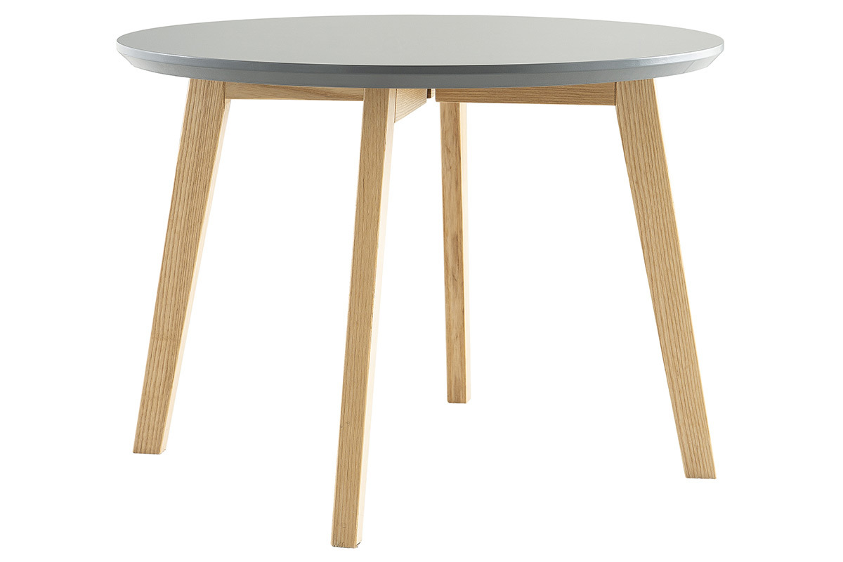 Table basse design ronde 50 cm gris mat SARA