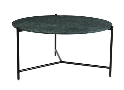 Table basse design ronde en marbre vert D90 cm BUMCELLO