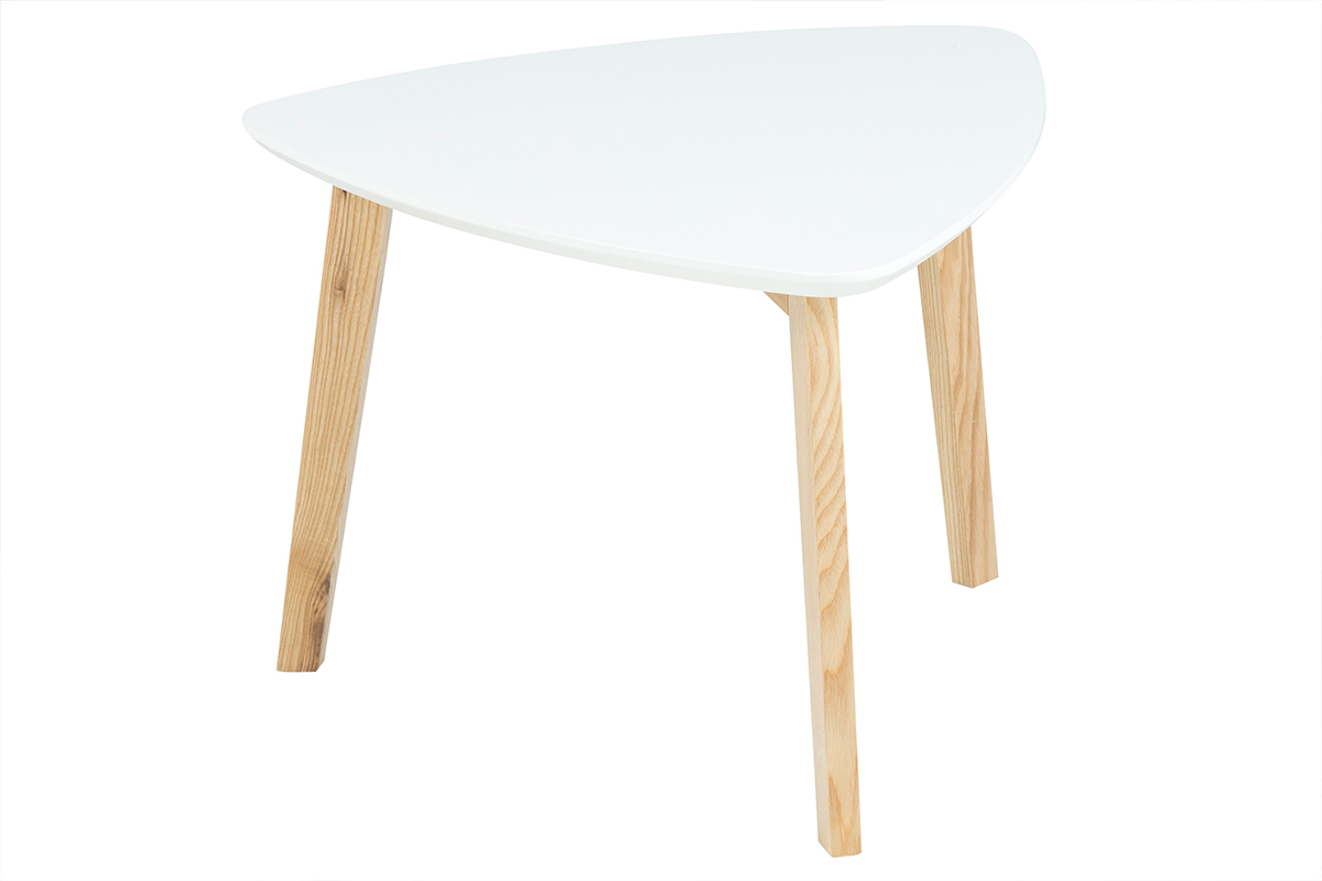 Table basse design triangle blanc SARA