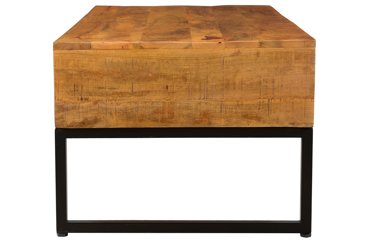 Table basse en manguier massif et m�tal CHENY