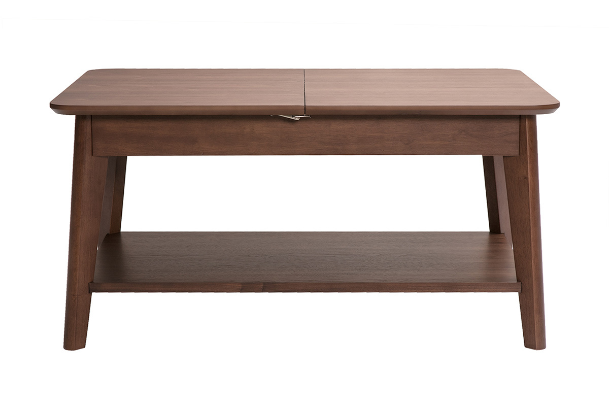 Table basse extensible rectangulaire en bois fonc� L90-120 cm VILI
