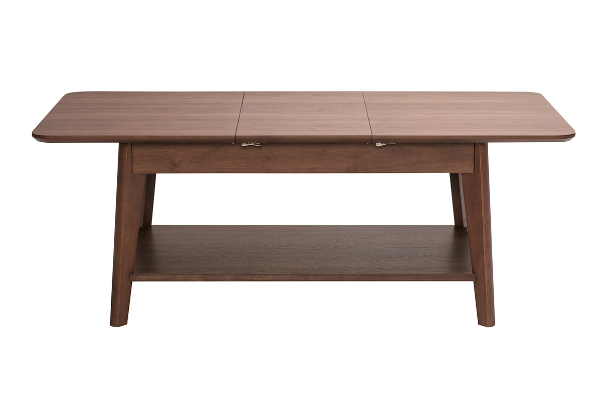 Table basse extensible rectangulaire en bois fonc� L90-120 cm VILI