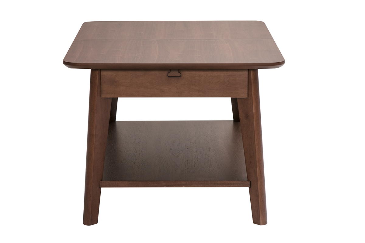 Table basse extensible rectangulaire en bois fonc� L90-120 cm VILI