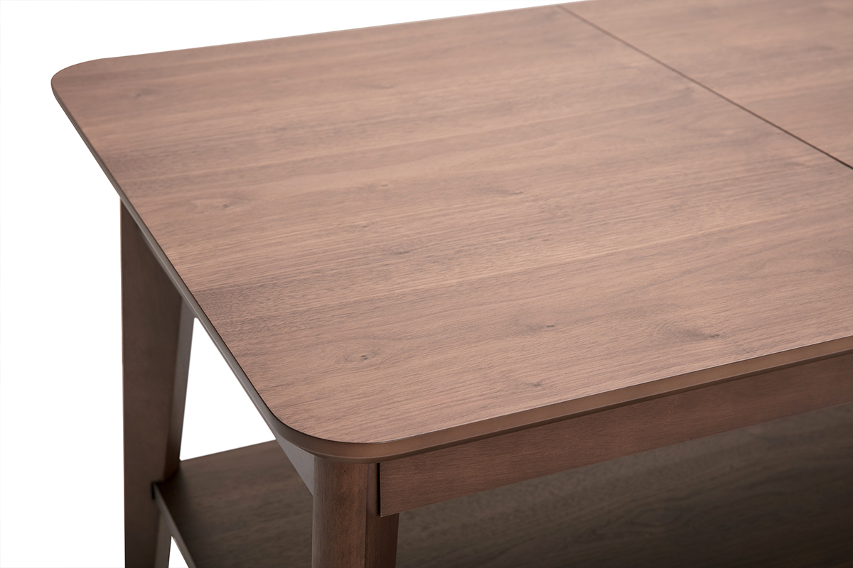 Table basse extensible rectangulaire en bois fonc� L90-120 cm VILI