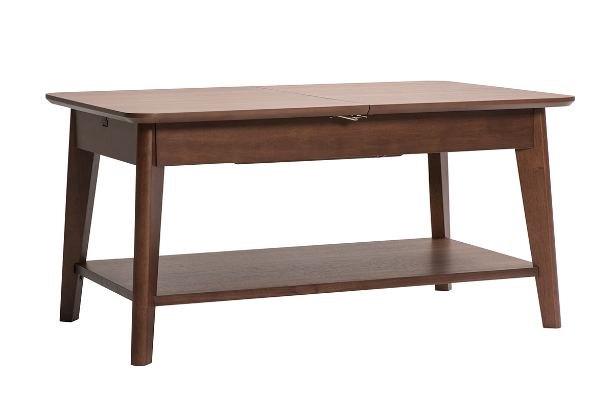 Table basse extensible rectangulaire en bois fonc� L90-120 cm VILI