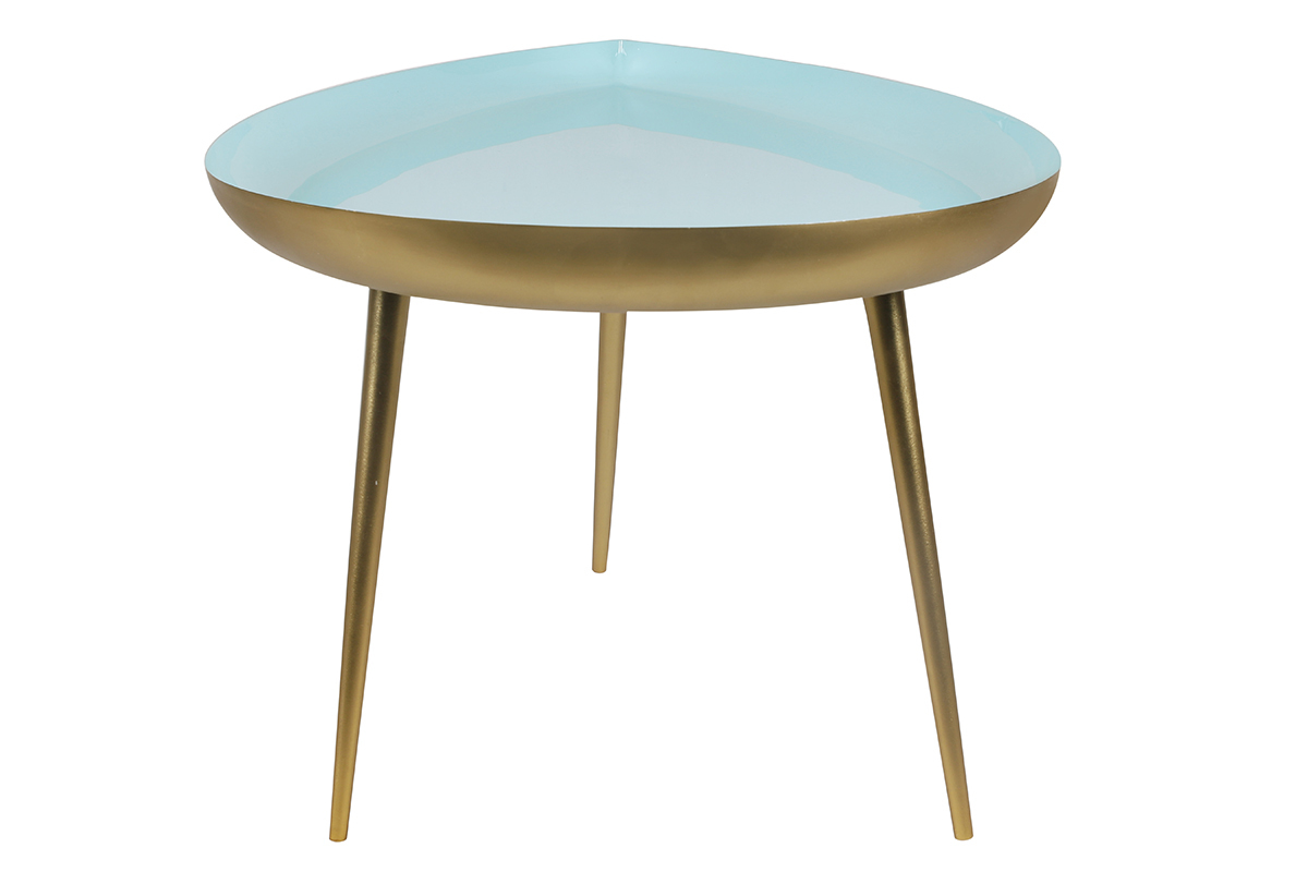 Table basse goutte en acier laqu� bleu clair L80 cm DROP