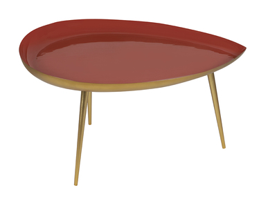 Table basse goutte en acier laqu&eacute; terracotta L80 cm DROP