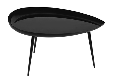 Table basse goutte laqu&eacute;e en acier noir L80 cm DROP