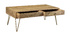 Table basse gravée en manguier massif et métal doré LINIUM