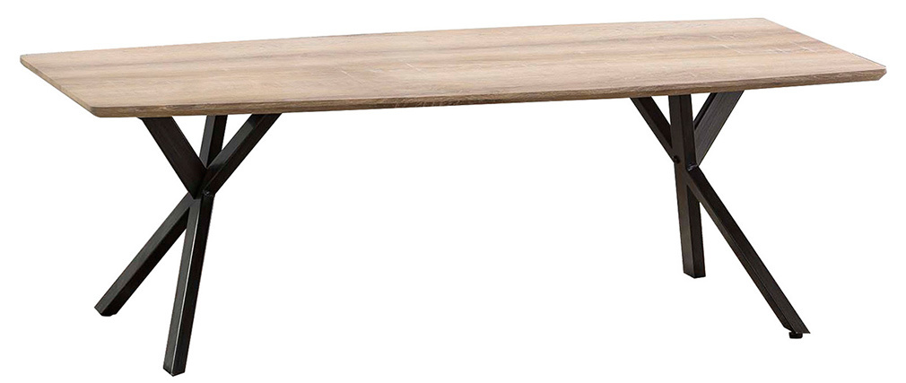 Table basse industrielle effet ch�ne et m�tal L120 cm HYGGE