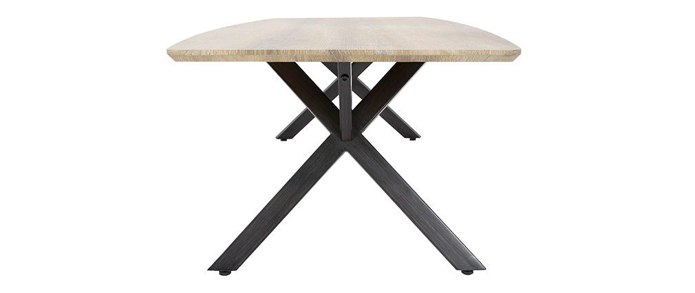 Table basse industrielle effet ch�ne et m�tal L120 cm HYGGE