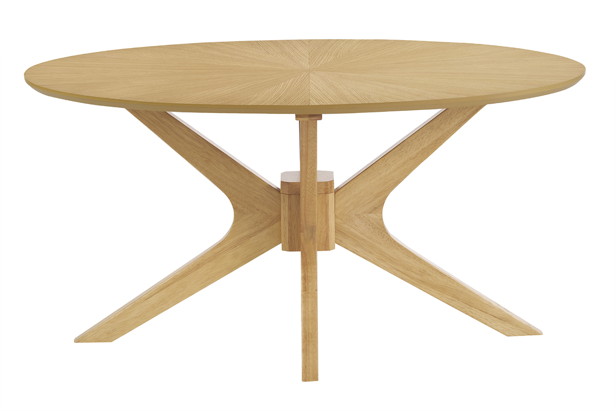 Table basse ovale bois clair chne L90 cm DIELLI