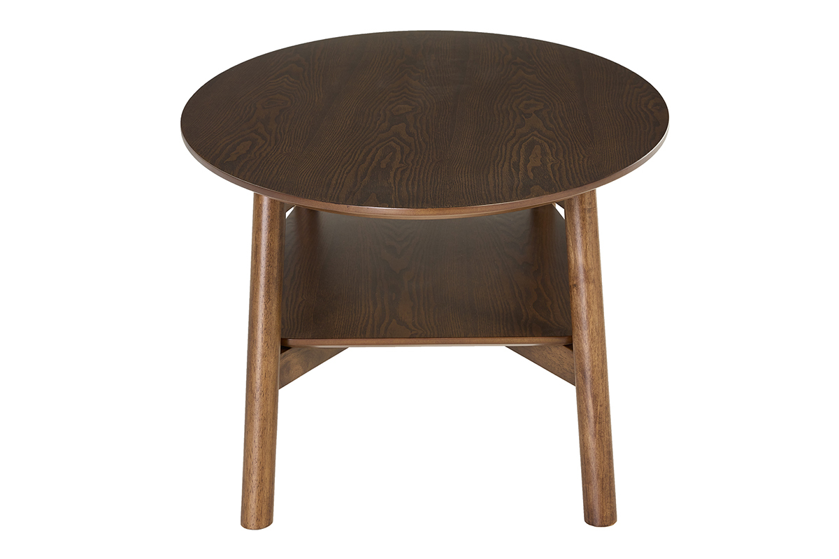 Table basse ovale en bois fonc� L120 cm HANAE