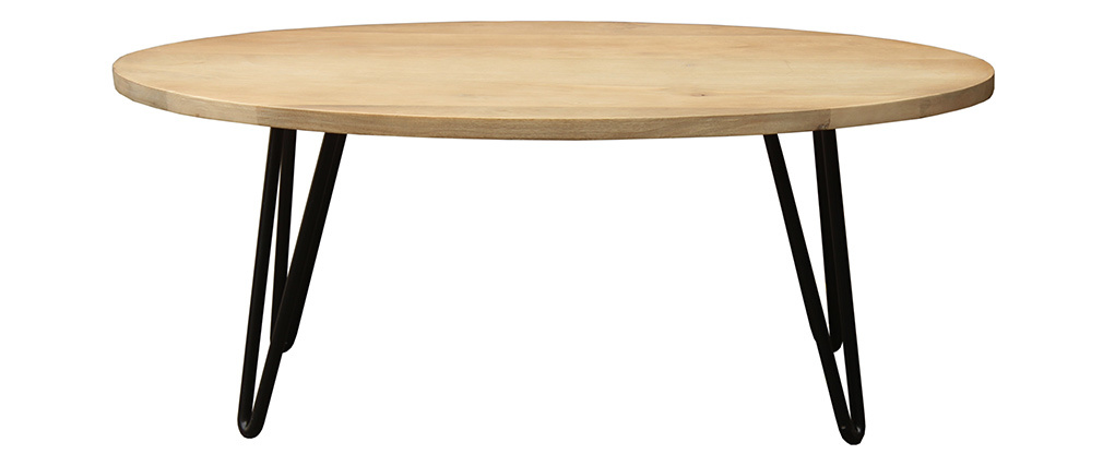 Table basse ovale en manguier massif L100 cm VIBES