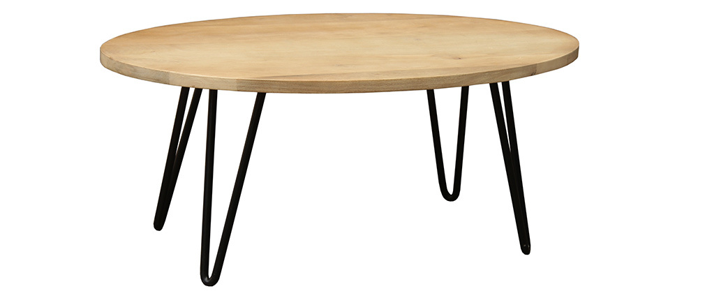 Table basse ovale en manguier massif L100 cm VIBES