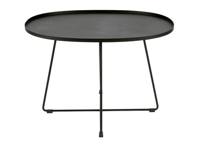 Table basse ovale m&eacute;tal noir JUBEZ