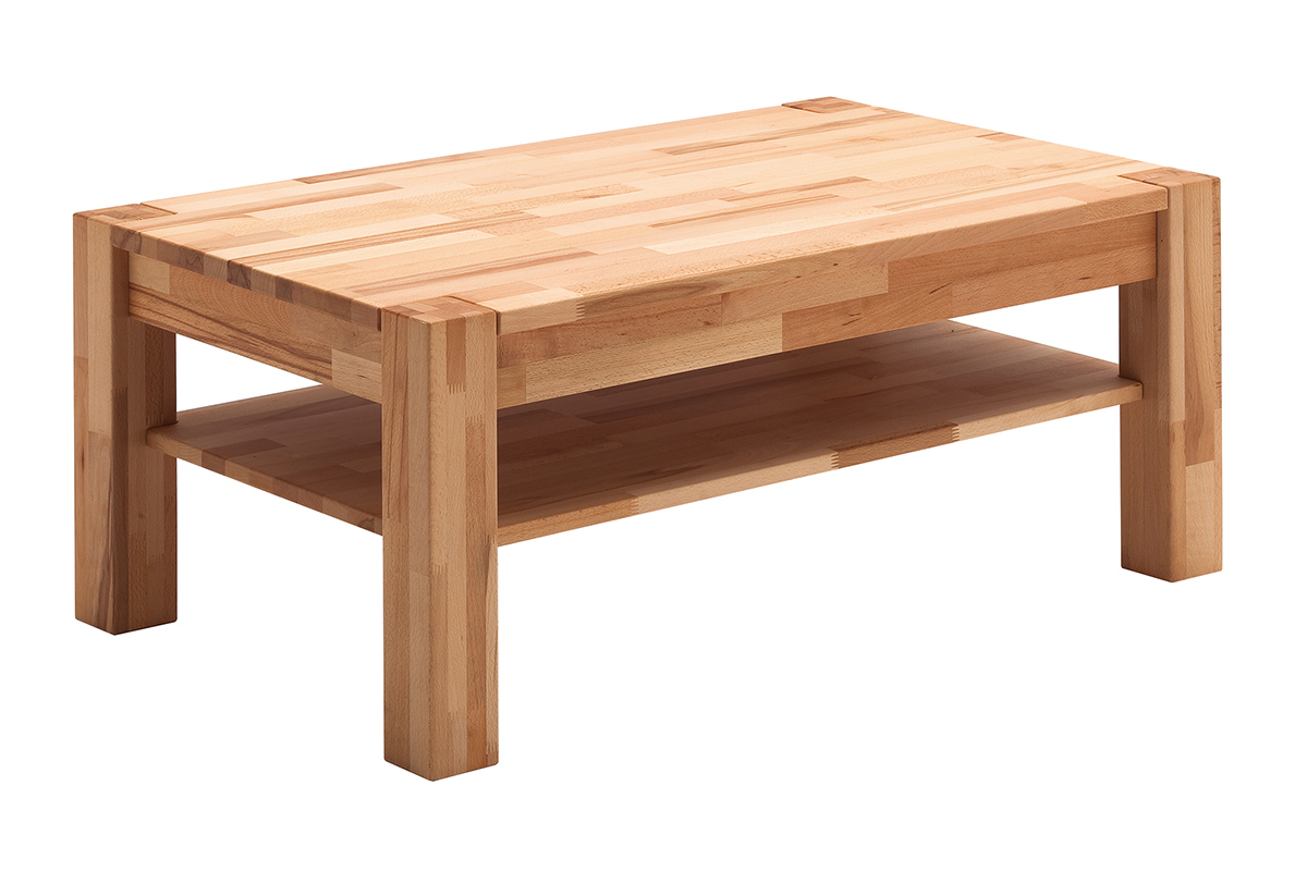 Table basse rectangulaire bois clair massif L105 cm CODY