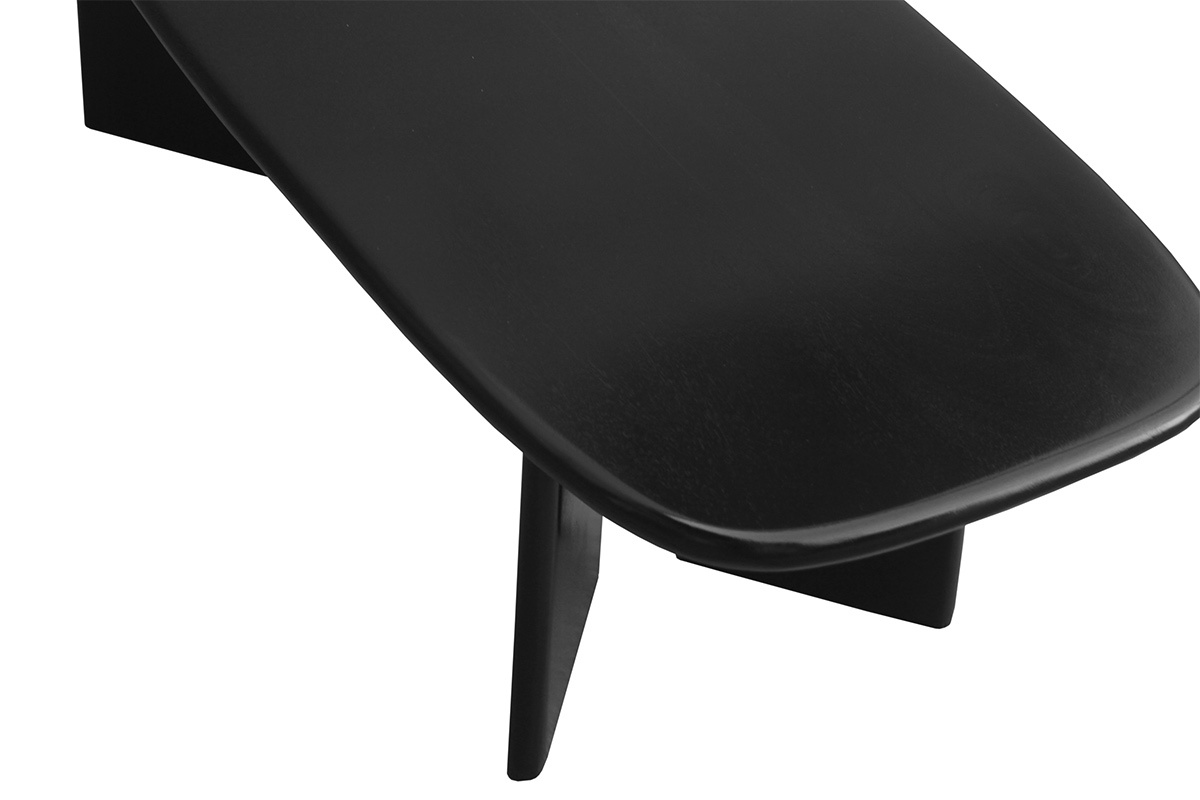 Table basse rectangulaire en bois manguier massif teint� noir L120 cm SOTA