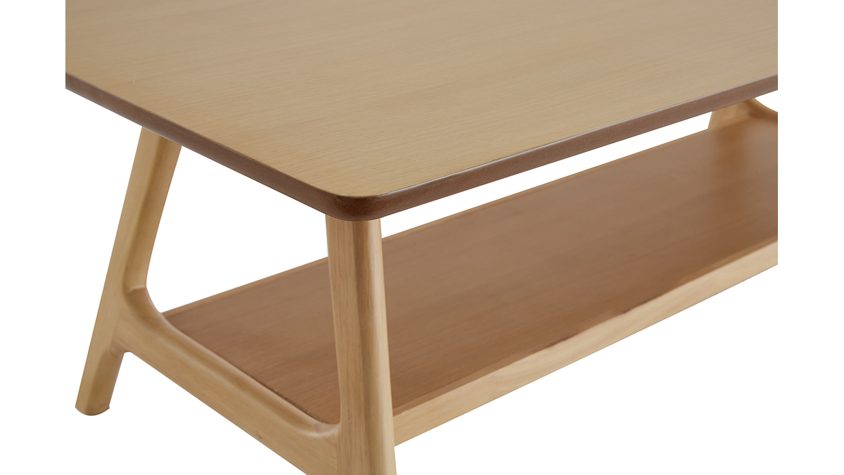 Table basse rectangulaire scandinave finition chne L120 cm BAKAR