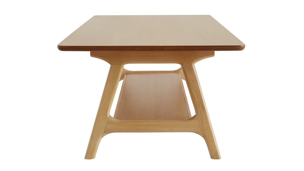 Table basse rectangulaire scandinave finition chne L120 cm BAKAR