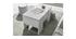 Table basse relevable design blanc laqu&eacute; brillant L92 cm COMO
