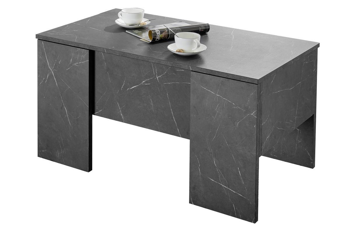Table basse relevable design effet marbre noir L92 cm CARRA