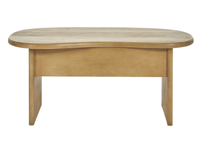 Table basse relevable design haricot avec rangement en bois manguier massif L95 cm KOKOA