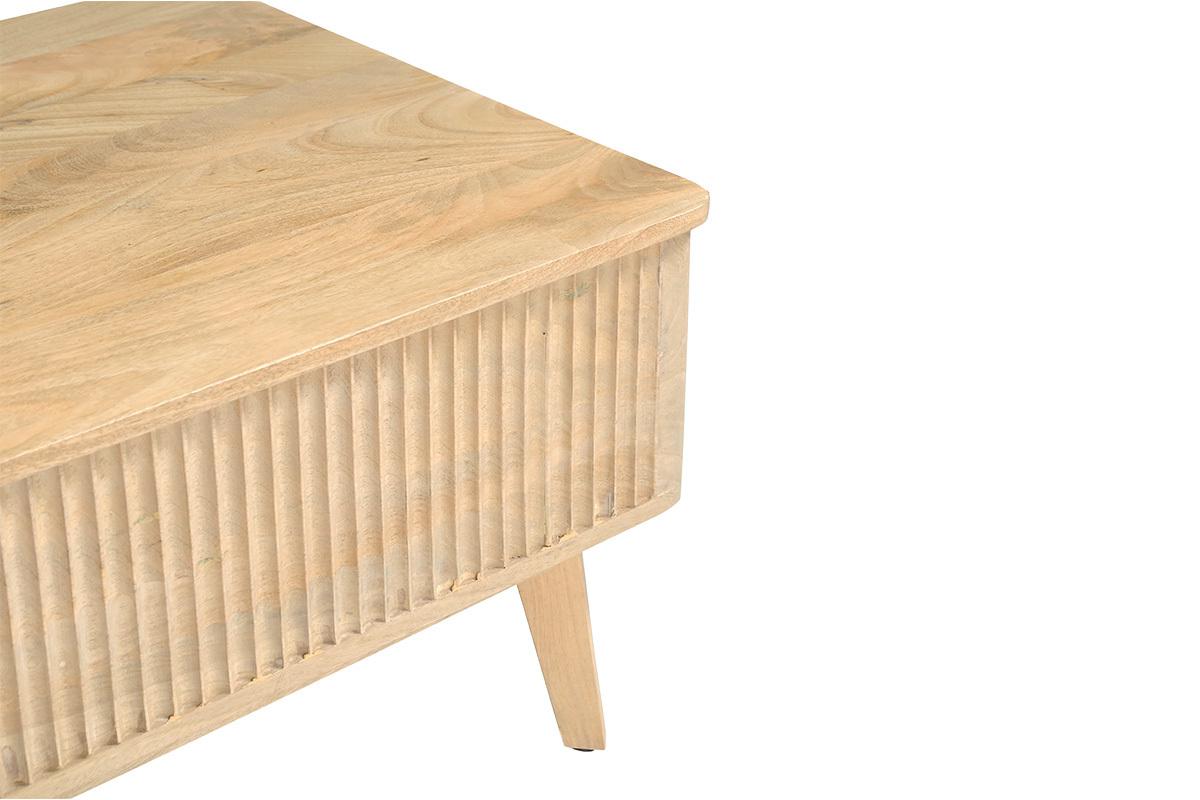 Table basse relevable rectangulaire bois clair manguier massif L100 cm ALDA
