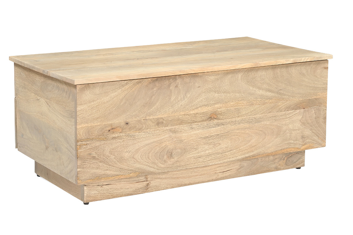Table basse relevable rectangulaire bois clair manguier massif L102 cm NEXO