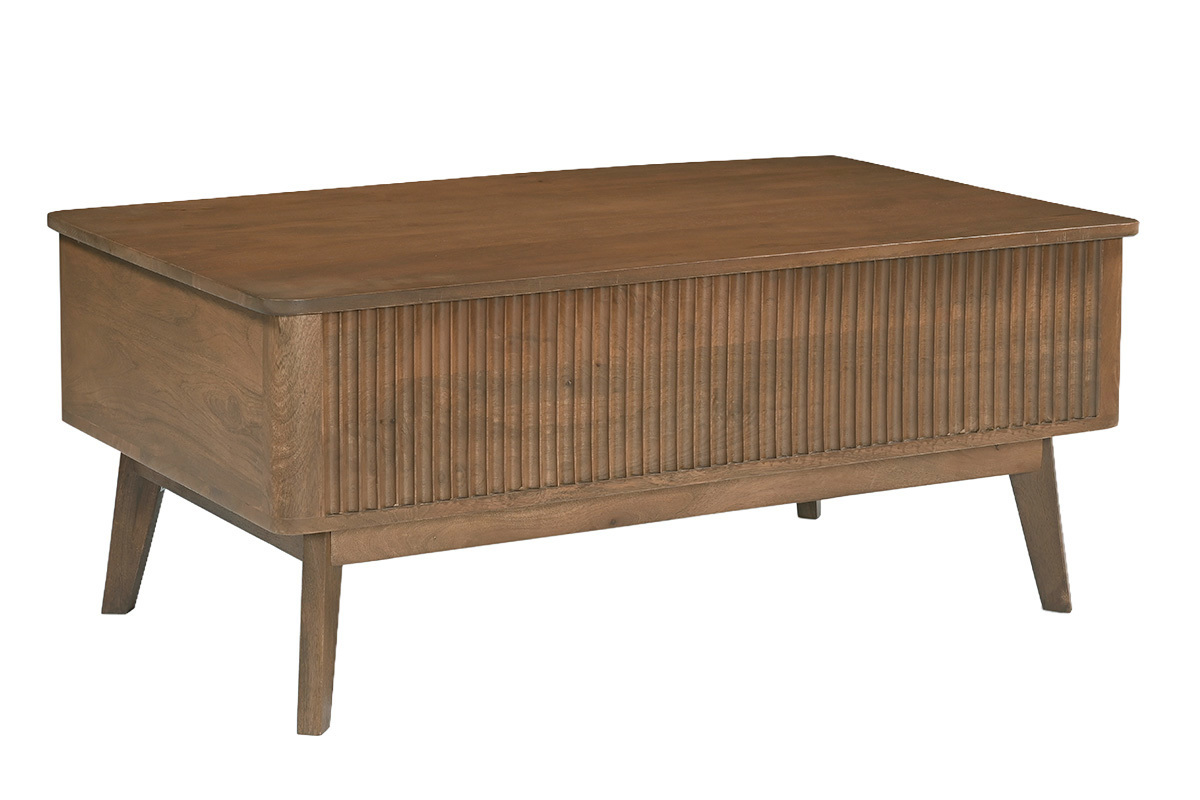 Table basse relevable rectangulaire bois fonc� manguier massif L100 cm ALDA