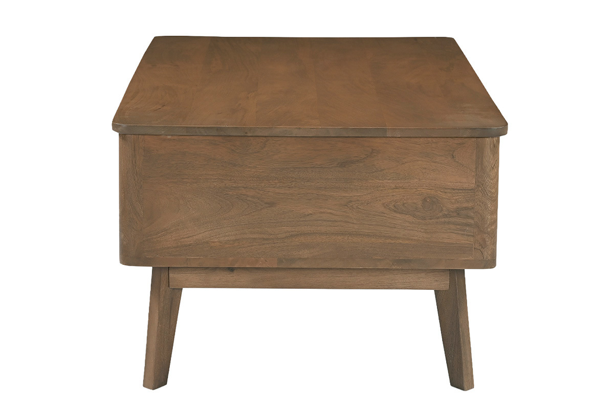 Table basse relevable rectangulaire bois fonc� manguier massif L100 cm ALDA