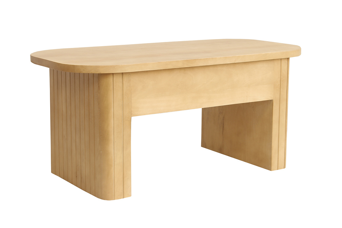 Table basse relevable rectangulaire bois manguier massif L100 cm LATIGO
