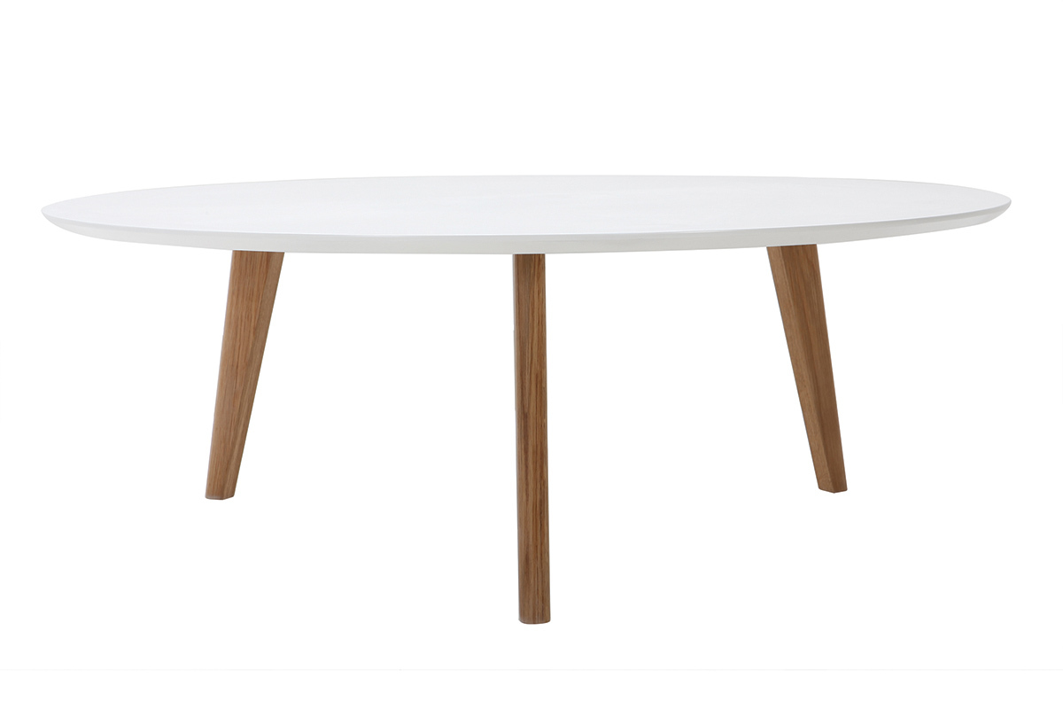 Table basse ronde blanche L100 cm EKKA