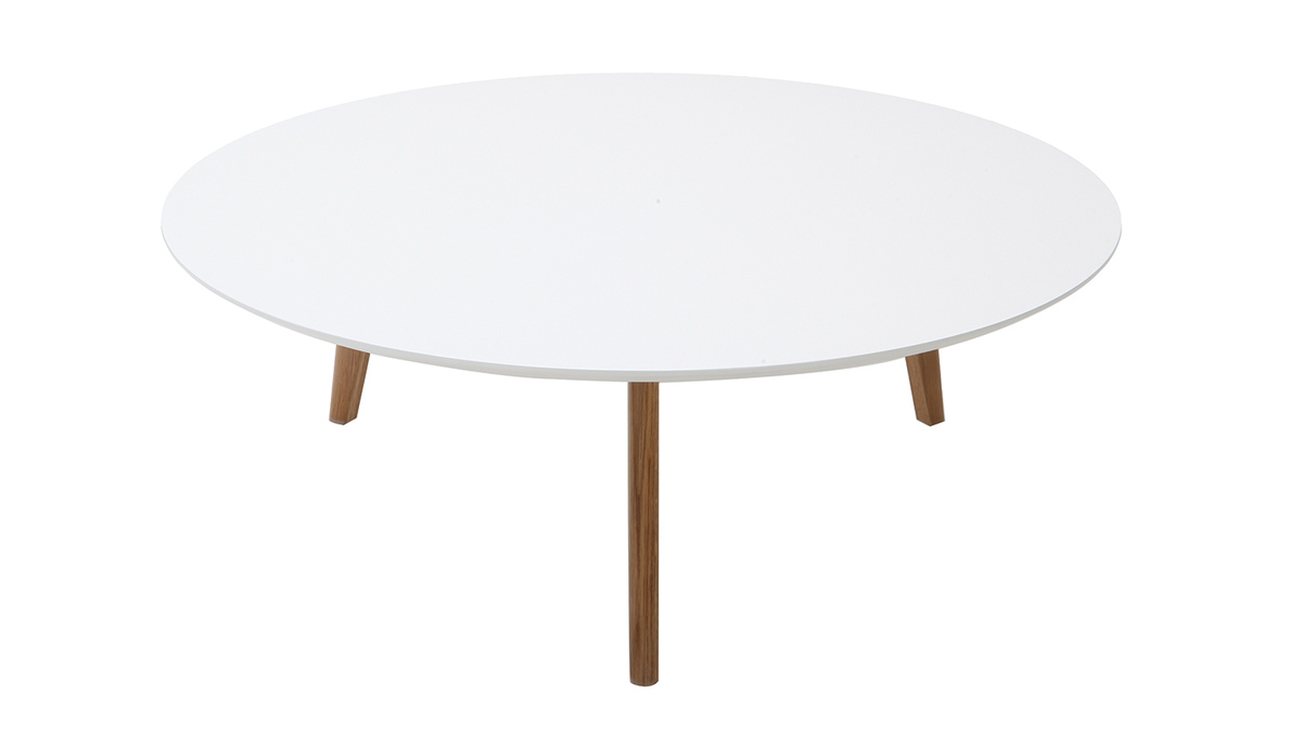 Table basse ronde blanche L100 cm EKKA