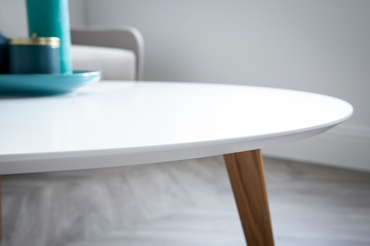 Table basse ronde blanche L100 cm EKKA