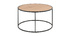 Table basse ronde bois et m&eacute;tal noir D80 cm TRESCA