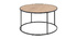 Table basse ronde bois et m&eacute;tal noir D80 cm TRESCA