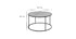 Table basse ronde bois et m&eacute;tal noir D80 cm TRESCA