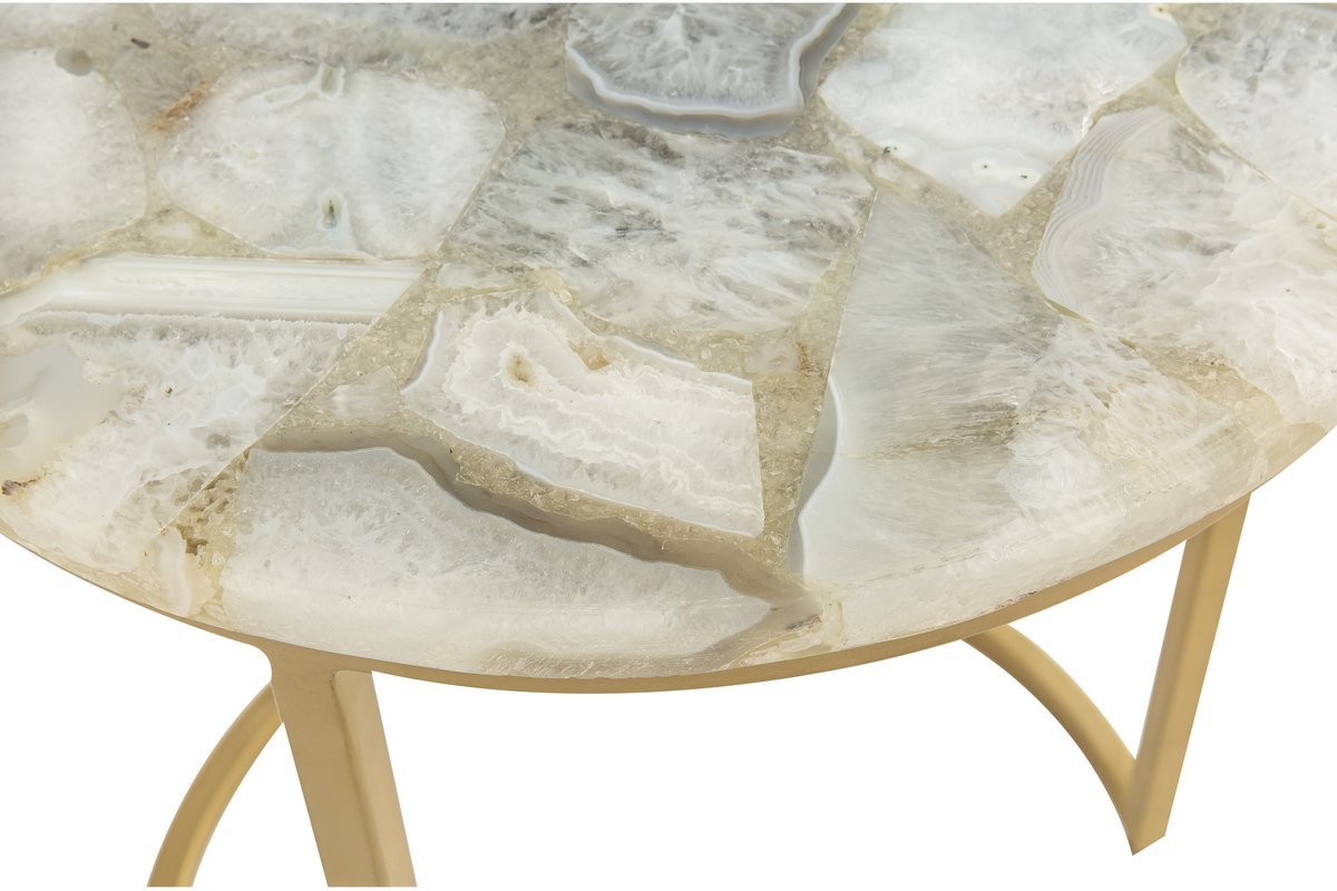 Table basse ronde en agate D40 cm PIETRA