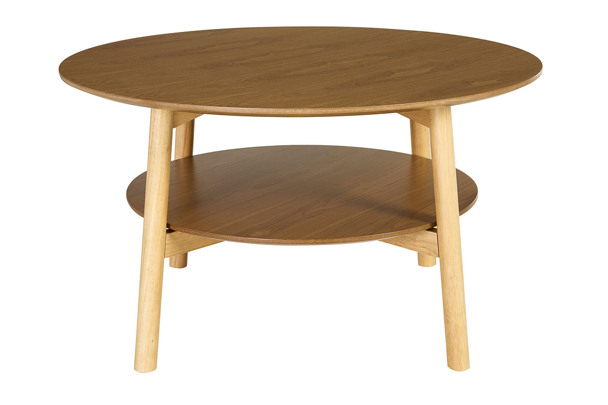 Table basse ronde en bois clair D80 cm MALVA