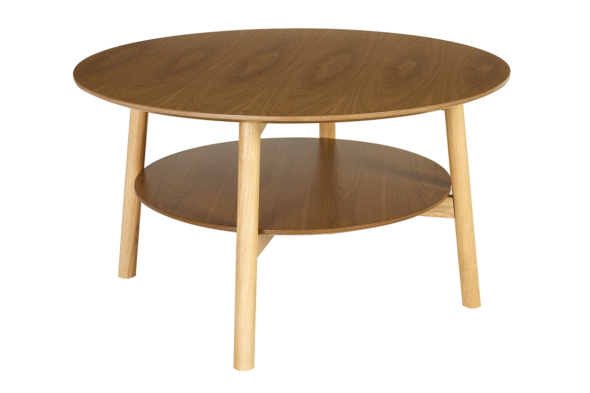 Table basse ronde en bois clair D80 cm MALVA