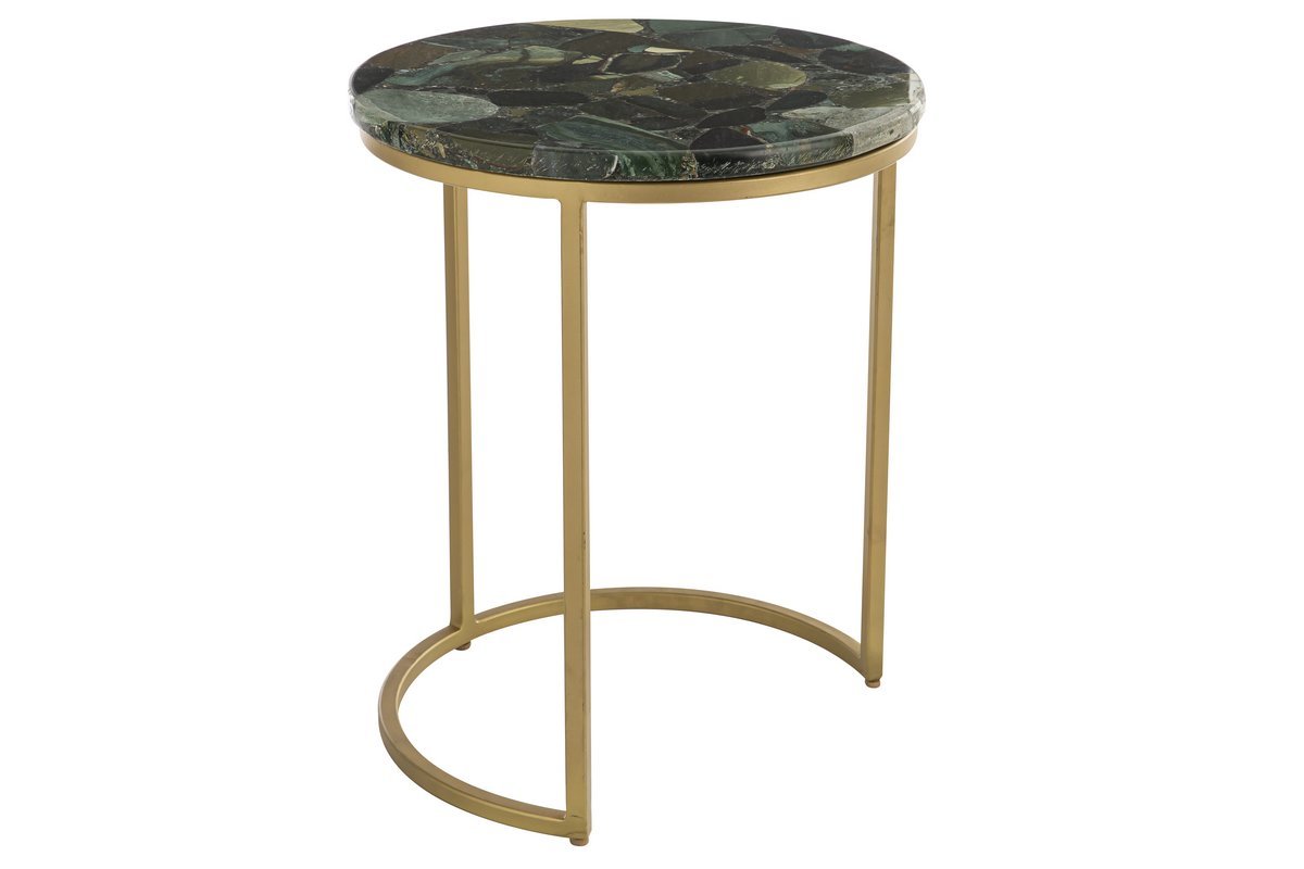Table basse ronde en jaspe verte D40 cm PIETRA
