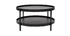 Table basse ronde finition ch&ecirc;ne noir et m&eacute;tal D80 cm TWICE