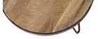 Table basse ronde industrielle en manguier massif D50 x H35 cm ATELIER