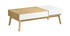 Table basse scandinave bois clair et blanc avec rangement TALIA