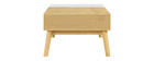 Table basse scandinave bois clair et blanc avec rangement TALIA