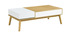 Table basse scandinave bois clair et blanc avec rangement TALIA