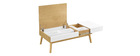 Table basse scandinave bois clair et blanc avec rangement TALIA