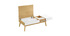 Table basse scandinave bois clair et blanc avec rangement TALIA