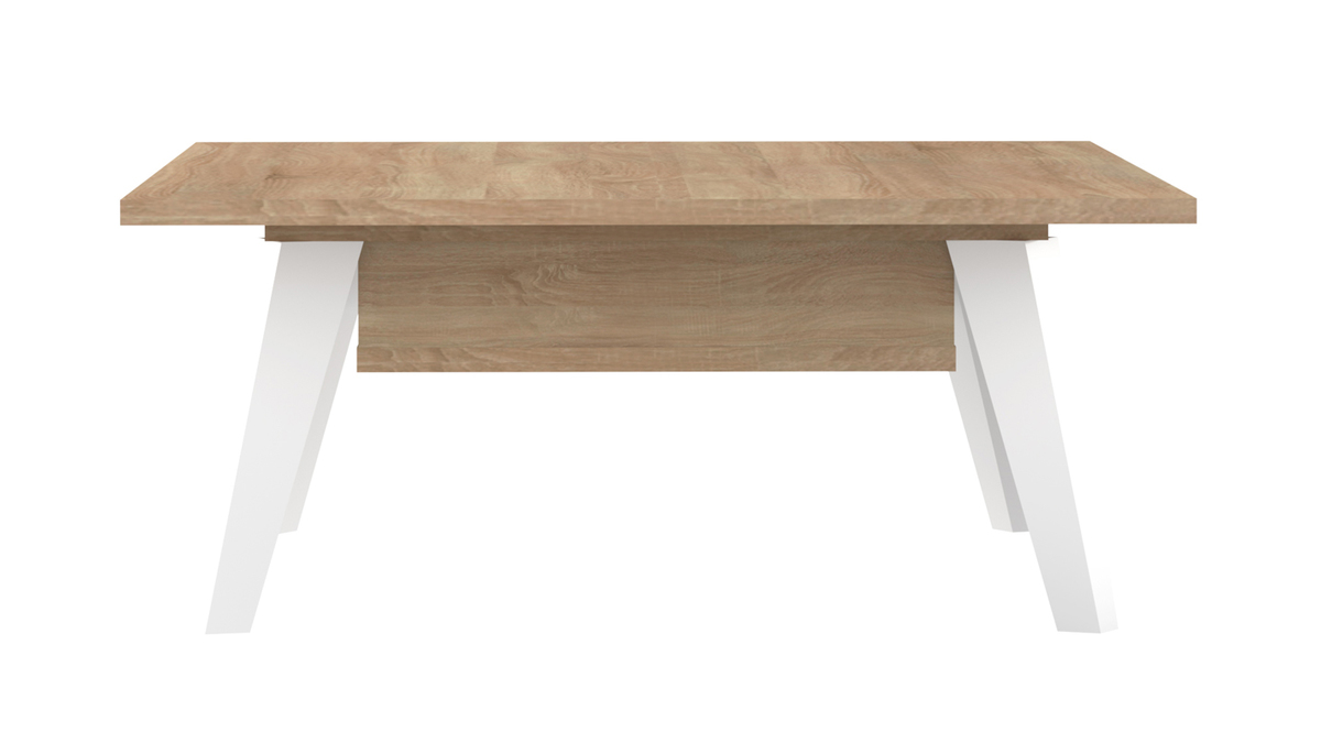 Table basse scandinave bois et blanc ORIGAMI